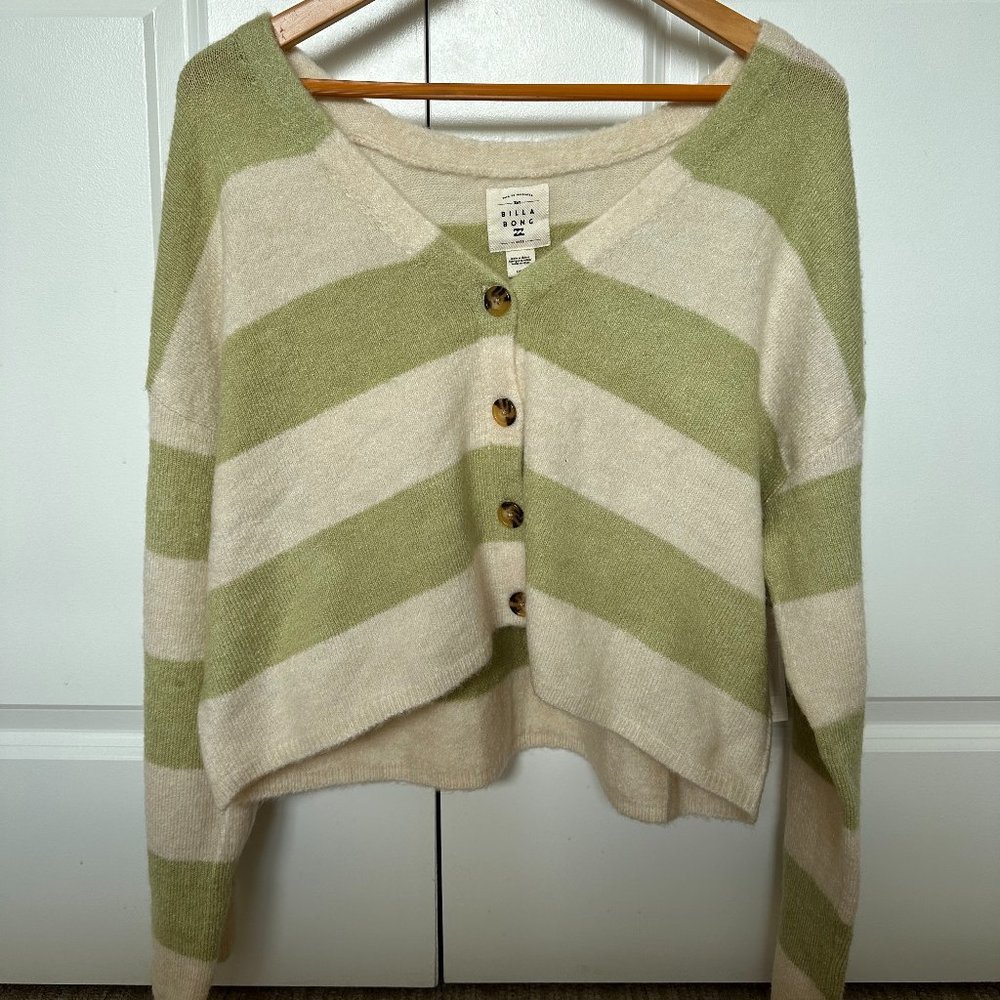 NWT! Billabong Button-Up Striped Cardigan - Size L